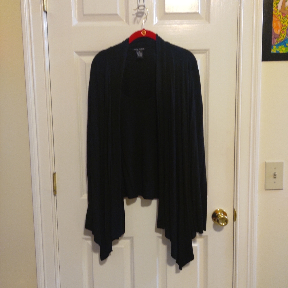 Audrey & Grace 2 in 1 Black  Long Sleeve Top Size XL